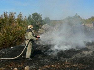 Севастопольские пожарные спасали карьер от огня 