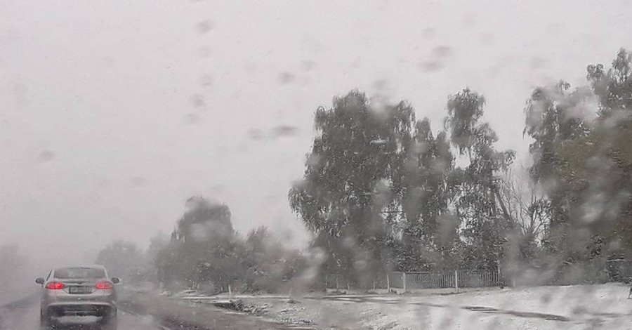Трассу Киев-Чернигов замело снегом