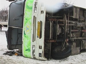 В симферопольских больницах остаются 7 пассажиров, которые пострадали в перевернувшемся автобусе